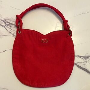 ESCADA Red Velvet Sweetheart Shoulder Bag